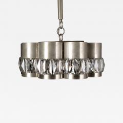 Mid Century Italian Aluminum and Glass Chandelier 1960s - 4376811