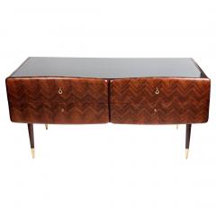 Mid Century Italian Angular Sideboard Dresser In Chevron Veneer - 4586863