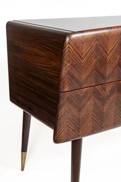 Mid Century Italian Angular Sideboard Dresser In Chevron Veneer - 4586872