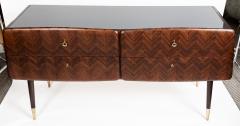 Mid Century Italian Angular Sideboard Dresser In Chevron Veneer - 4586893