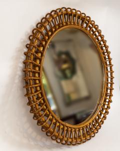 Mid Century Italian Bamboo Sunburst Mirror - 3692744