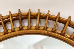 Mid Century Italian Bamboo Sunburst Mirror - 3692763
