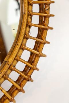 Mid Century Italian Bamboo Sunburst Mirror - 3692814