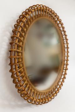 Mid Century Italian Bamboo Sunburst Mirror - 3692817
