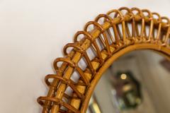 Mid Century Italian Bamboo Sunburst Mirror - 3692879