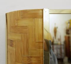 Mid Century Italian Bamboo Vanity Table with Mirror - 3057860