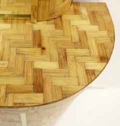 Mid Century Italian Bamboo Vanity Table with Mirror - 3057866
