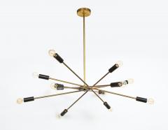 Mid Century Italian Black and Brass Sputnik Chandelier - 2057741