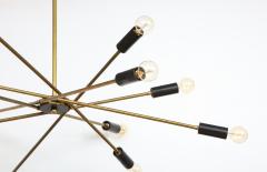 Mid Century Italian Black and Brass Sputnik Chandelier - 2057747