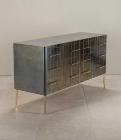 Mid Century Italian Blue Iridescent Veneered Chest of Drawers - 4226274