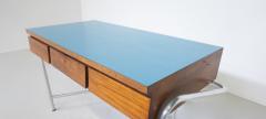 Mid Century Italian Blue Top Desk with Drawers - 3283037