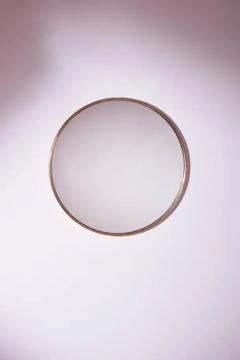Mid Century Italian Brass Framed Round Mirror Italy 1970s - 3485165