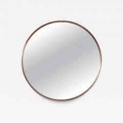 Mid Century Italian Brass Framed Round Mirror Italy 1970s - 3590965