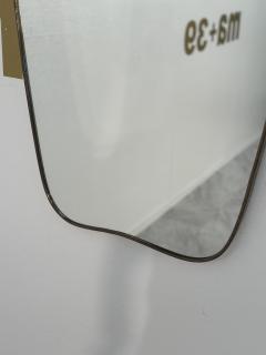 Mid Century Italian Brass Wave Wall Mirror 1960s - 3614511