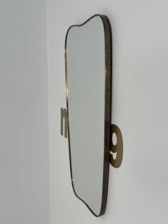 Mid Century Italian Brass Wave Wall Mirror 1960s - 3614512