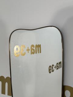 Mid Century Italian Brass Wave Wall Mirror 1960s - 3614514