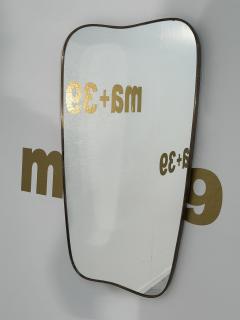 Mid Century Italian Brass Wave Wall Mirror 1960s - 3614516
