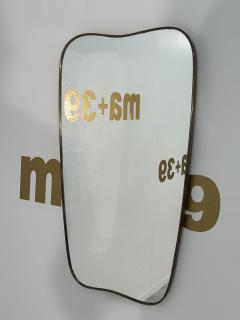 Mid Century Italian Brass Wave Wall Mirror 1960s - 3614517