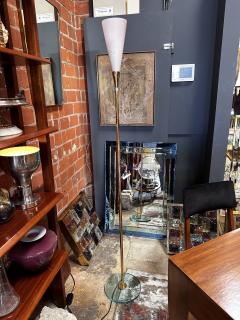 Mid Century Italian Brass and Glass Floor Lamp 1960s - 3464531