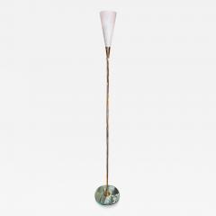Mid Century Italian Brass and Glass Floor Lamp 1960s - 3467457