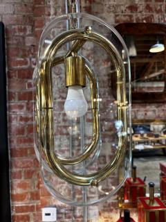 Mid Century Italian Brass and Glass Pendant 1970s - 3445971