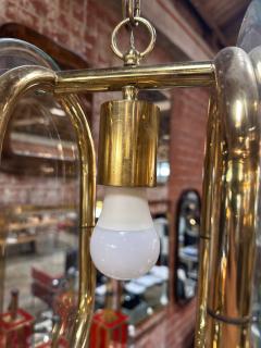 Mid Century Italian Brass and Glass Pendant 1970s - 3445975