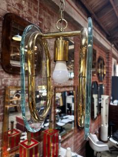 Mid Century Italian Brass and Glass Pendant 1970s - 3445977