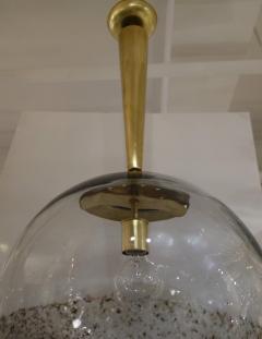 Mid Century Italian Brown Speckled and Clear Murano Glass Globe - 772056