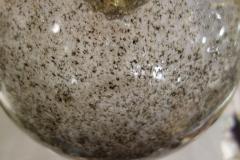 Mid Century Italian Brown Speckled and Clear Murano Glass Globe - 772057
