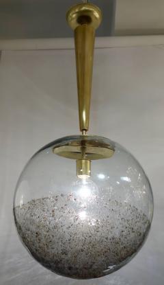 Mid Century Italian Brown Speckled and Clear Murano Glass Globe - 772058