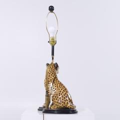 Mid Century Italian Ceramic Leopard Lamp - 4124101