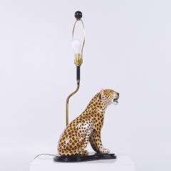 Mid Century Italian Ceramic Leopard Lamp - 4124102