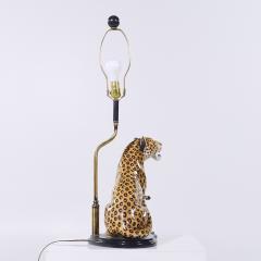 Mid Century Italian Ceramic Leopard Lamp - 4124103