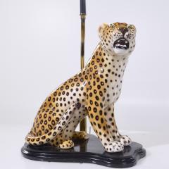 Mid Century Italian Ceramic Leopard Lamp - 4124104