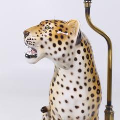 Mid Century Italian Ceramic Leopard Lamp - 4124105