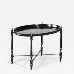 Mid Century Italian Chinoiserie Iron Tole Ware Tray Table - 2890679