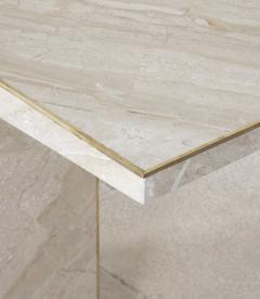 Mid Century Italian Console Table in White Marble - 4430039