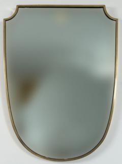Mid Century Italian Design Brass Oval Shaped Shield Mirror - 2671011