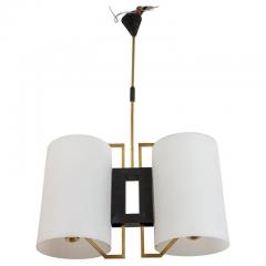 Mid Century Italian Double Cylinder Opaline Glass Ceiling Fixture - 4096339