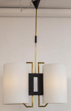 Mid Century Italian Double Cylinder Opaline Glass Ceiling Fixture - 4096344