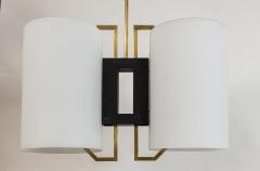 Mid Century Italian Double Cylinder Opaline Glass Ceiling Fixture - 4096392