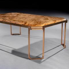 Mid Century Italian Gilt Brass Coffee Table With Onyx Marble Top - 4563958