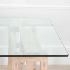 Mid Century Italian Glass Top Trestle Table - 3564023