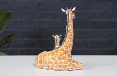 Mid Century Italian Glazed Ceramic Giraffe Family Sculpture - 3991767