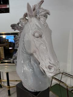 Mid Century Italian Glazed Ceramic Horse Bust - 4202913