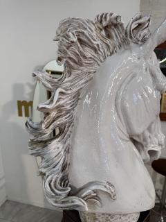 Mid Century Italian Glazed Ceramic Horse Bust - 4202916