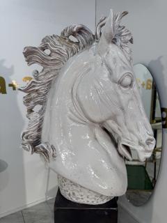 Mid Century Italian Glazed Ceramic Horse Bust - 4202917