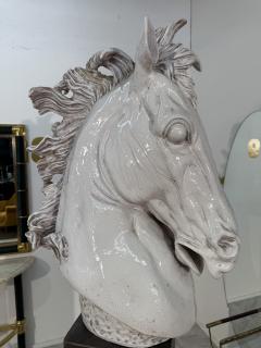 Mid Century Italian Glazed Ceramic Horse Bust - 4202918