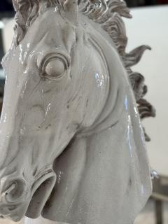 Mid Century Italian Glazed Ceramic Horse Bust - 4202926