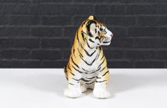 Mid Century Italian Glazed Ceramic Tiger Sculpture - 4106618